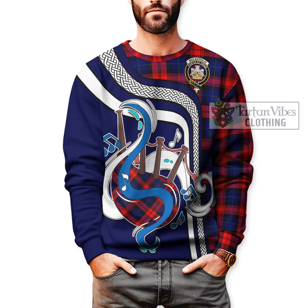 Tartan Vibes Clothing McLaughlin Tartan Sweatshirt with Epic Bagpipe Style