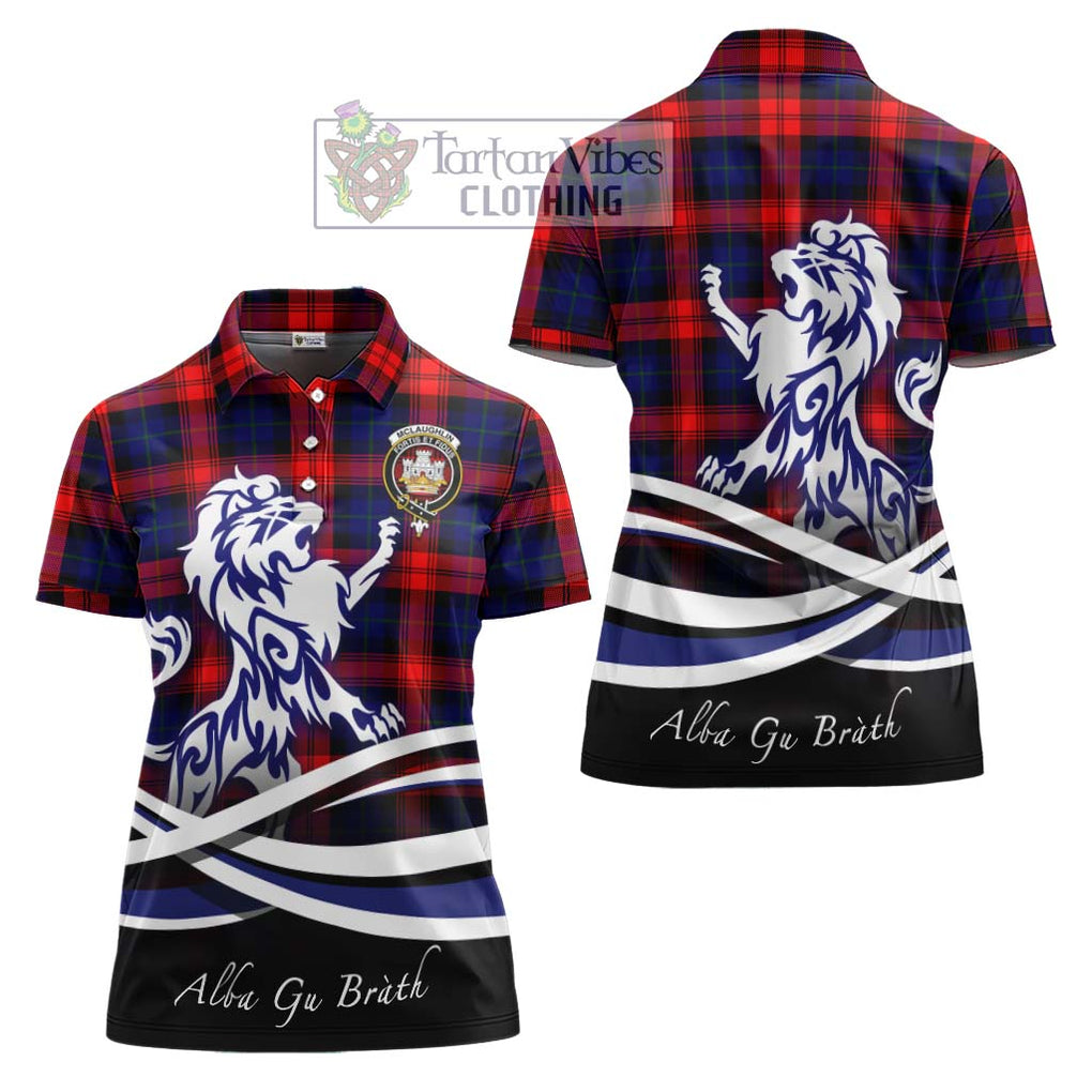 McLaughlin Tartan Women's Polo Shirt with Alba Gu Brath Regal Lion Emblem Women - Tartanvibesclothing Shop