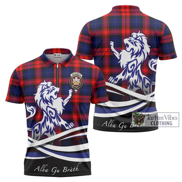 McLaughlin Tartan Zipper Polo Shirt with Alba Gu Brath Regal Lion Emblem