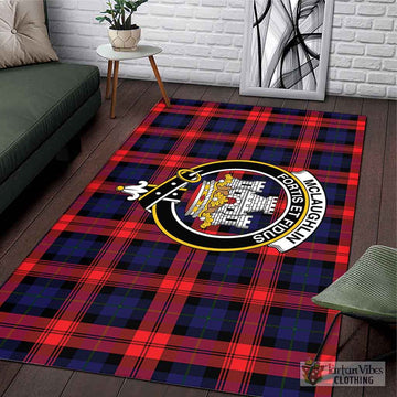 McLaughlin Tartan Area Rug with Family Crest