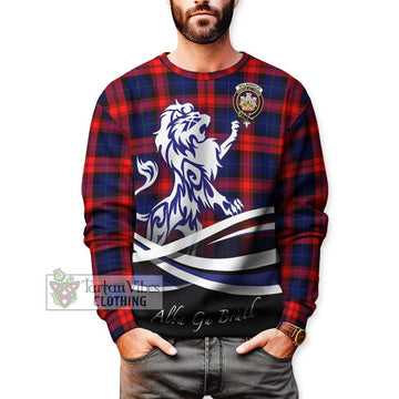 McLaughlin Tartan Sweatshirt with Alba Gu Brath Regal Lion Emblem