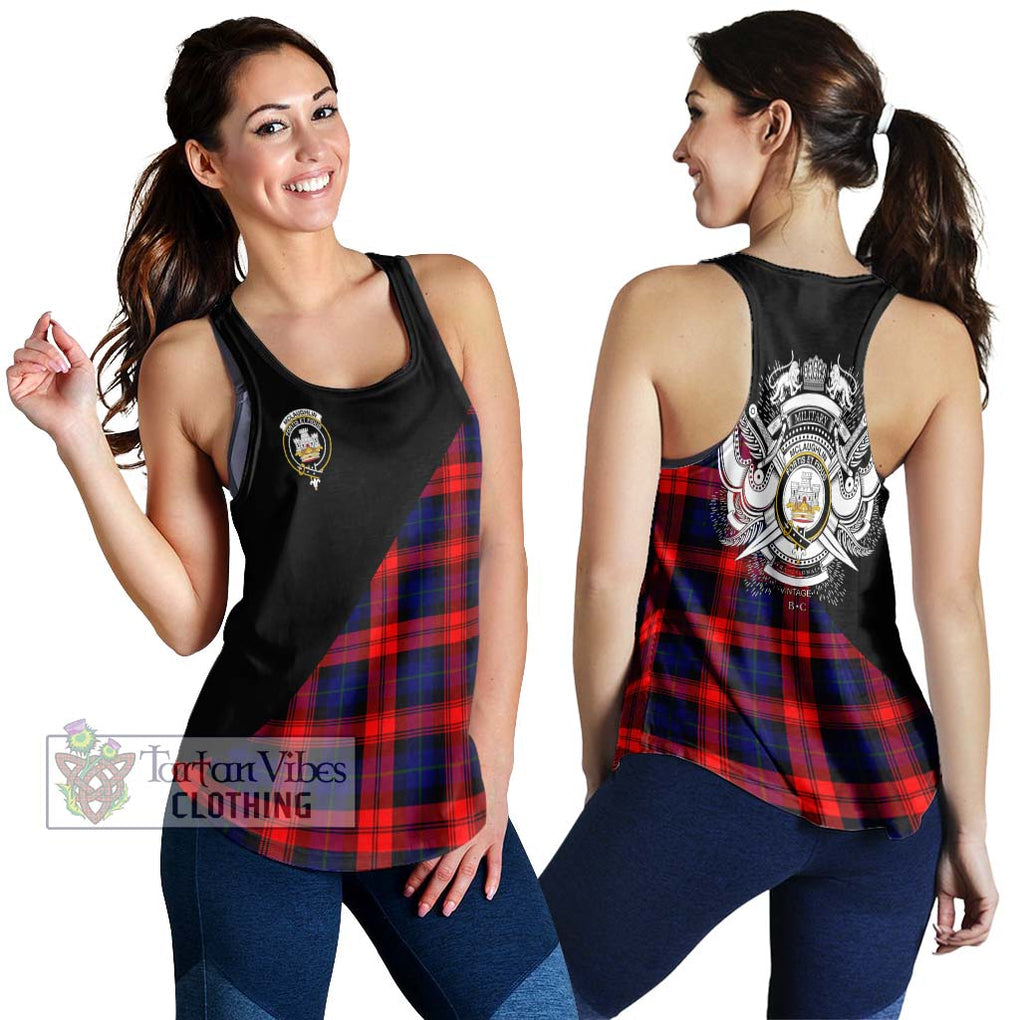 McLaughlin Tartan Women's Racerback Tanks with Family Crest and Military Logo Style 4XL - Tartanvibesclothing Shop