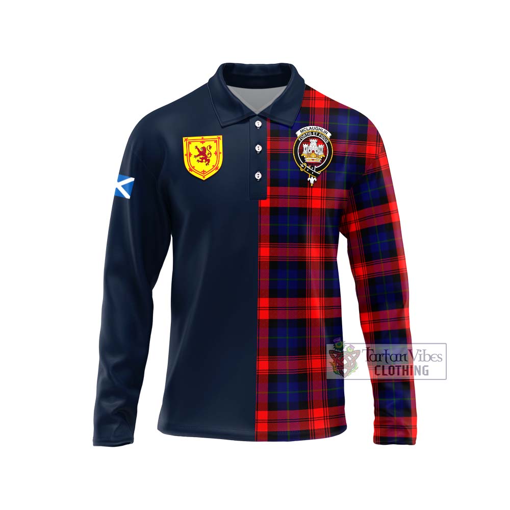 Tartan Vibes Clothing McLaughlin Tartan Long Sleeve Polo Shirt with Scottish Lion Royal Arm Half Style