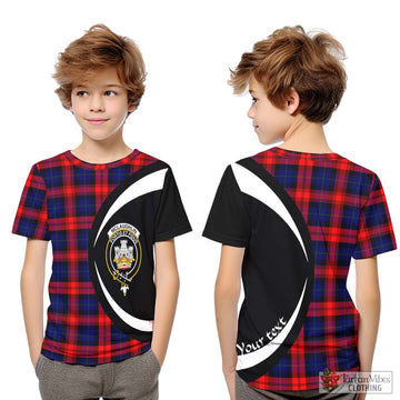 McLaughlin Tartan Kid T-Shirt with Family Crest Circle Style