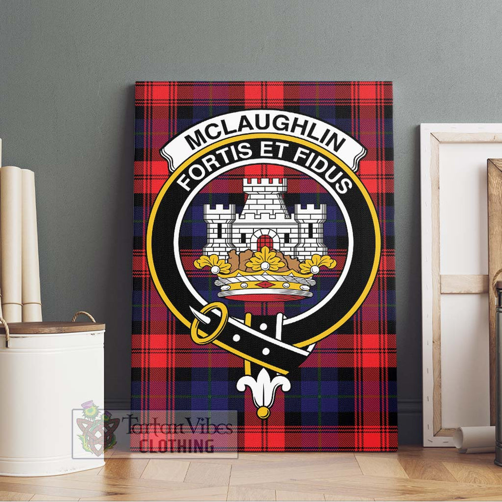 McLaughlin Tartan Canvas Print Wall Art with Family Crest Without Frame - Tartan Vibes Clothing