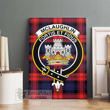 McLaughlin Tartan Canvas Print Wall Art with Family Crest