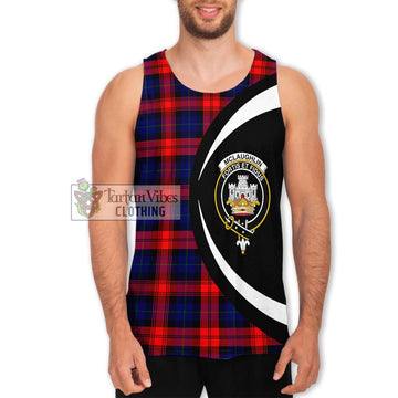 McLaughlin Tartan Men's Tank Top with Family Crest Circle Style