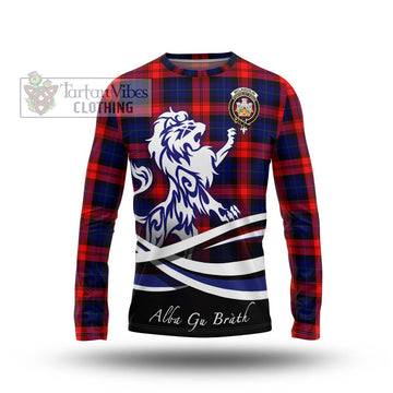 McLaughlin Tartan Long Sleeve T-Shirt with Alba Gu Brath Regal Lion Emblem