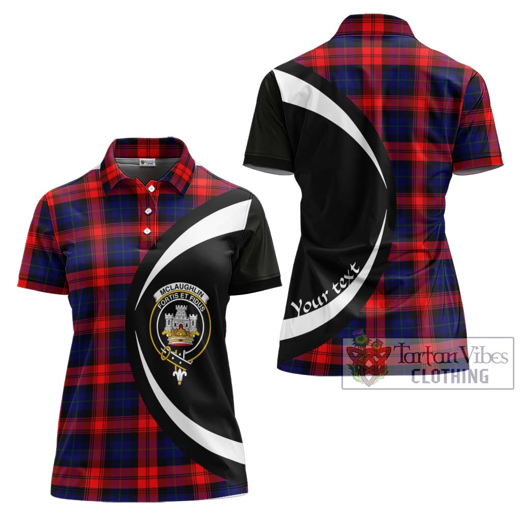 McLaughlin Tartan Women's Polo Shirt with Family Crest Circle Style Women - Tartan Vibes Clothing