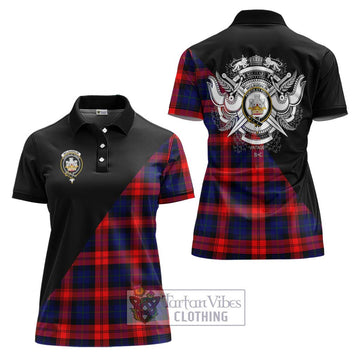 McLaughlin Tartan Women's Polo Shirt with Family Crest and Military Logo Style