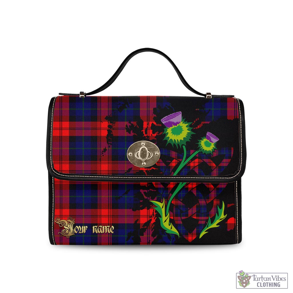 Tartan Vibes Clothing McLaughlin Tartan Waterproof Canvas Bag with Scotland Map and Thistle Celtic Accents