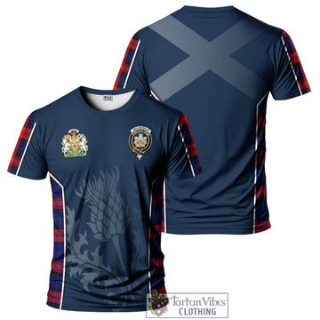 McLaughlin Tartan T-Shirt with Family Crest and Scottish Thistle Vibes Sport Style