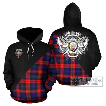 McLaughlin Tartan Hoodie with Family Crest and Military Logo Style