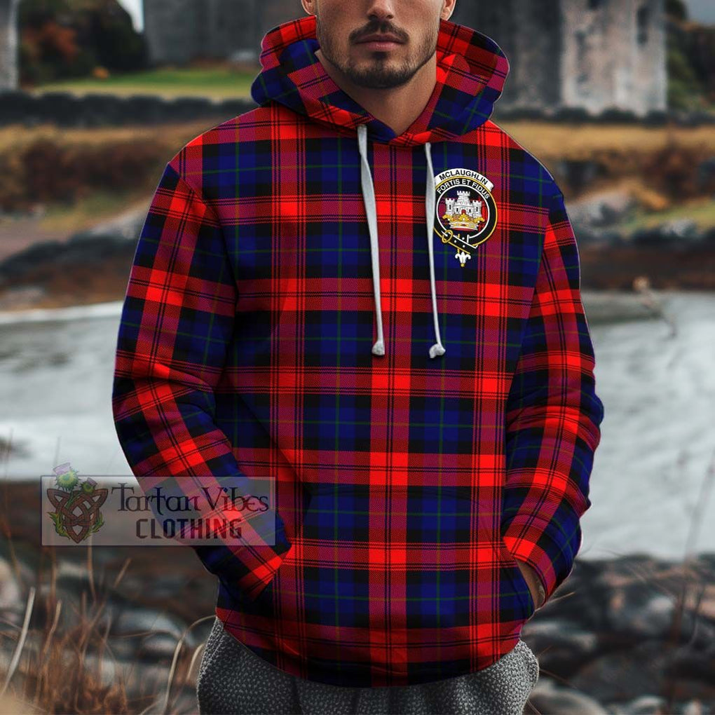 McLaughlin Tartan Cotton Hoodie with Family Crest Pullover Hoodie XS - Tartan Vibes Clothing