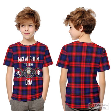 McLaughlin Tartan Kid T-Shirt with Family Crest DNA In Me Style