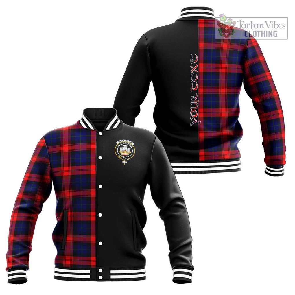 McLaughlin Tartan Baseball Jacket with Family Crest and Half Of Me Style Unisex - Tartanvibesclothing Shop