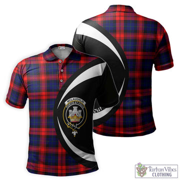 McLaughlin Tartan Men's Polo Shirt with Family Crest Circle Style