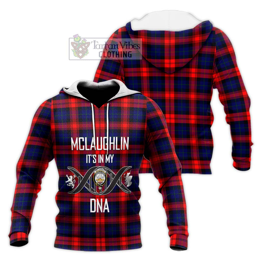 McLaughlin Tartan Knitted Hoodie with Family Crest DNA In Me Style Unisex Knitted Pullover Hoodie - Tartanvibesclothing Shop