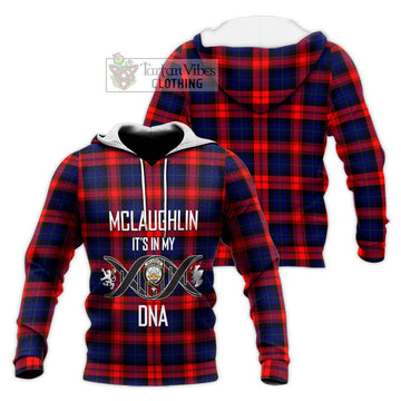 McLaughlin Tartan Knitted Hoodie with Family Crest DNA In Me Style