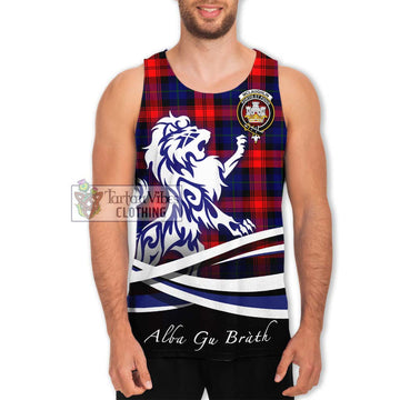 McLaughlin Tartan Men's Tank Top with Alba Gu Brath Regal Lion Emblem