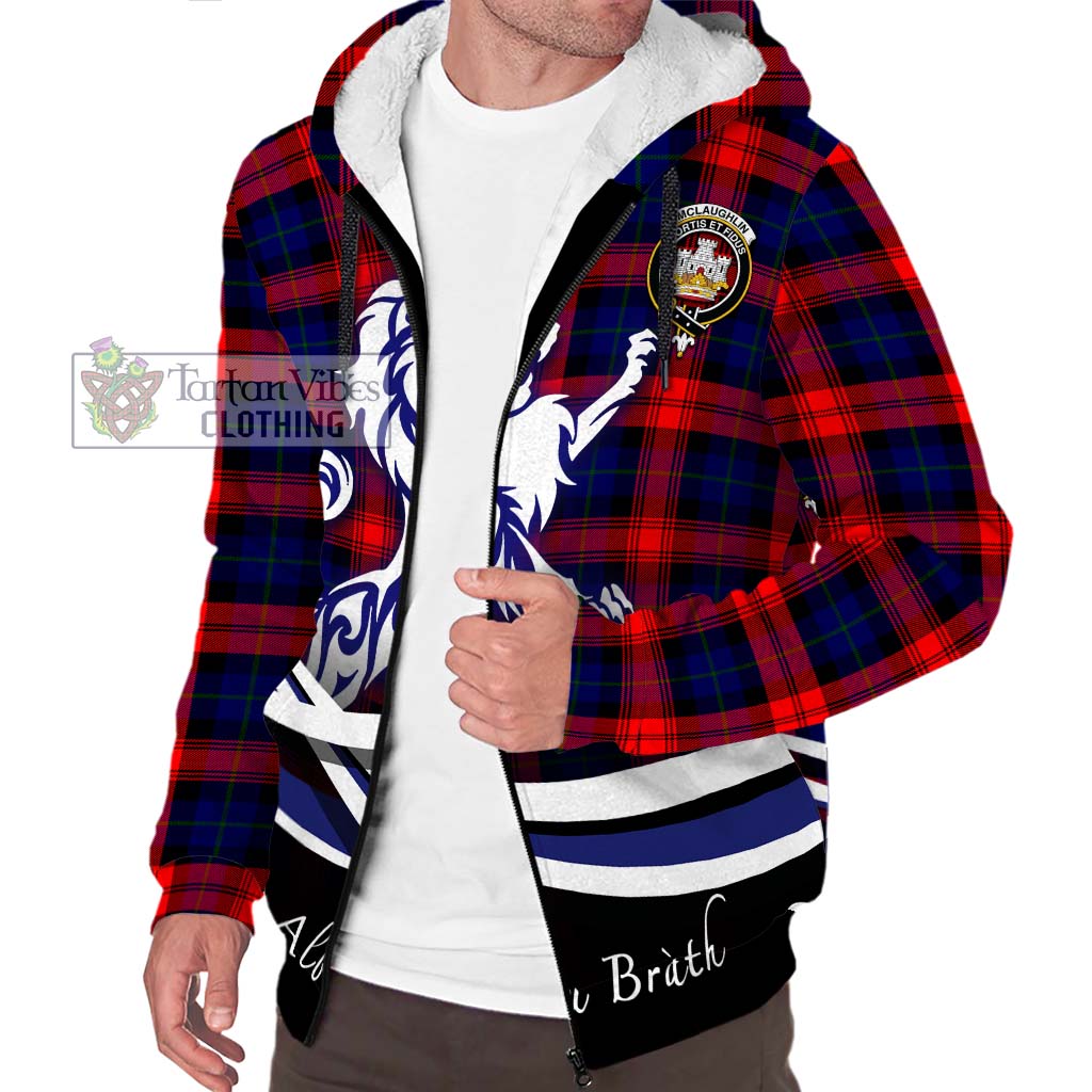 Tartan Vibes Clothing McLaughlin Tartan Sherpa Hoodie with Alba Gu Brath Regal Lion Emblem