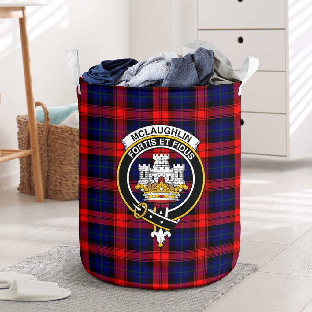 McLaughlin Tartan Laundry Basket with Family Crest One Size - Tartanvibesclothing Shop