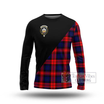 McLaughlin Tartan Long Sleeve T-Shirt with Family Crest and Military Logo Style