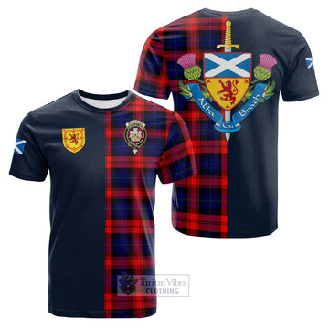 McLaughlin Tartan Cotton T-shirt Alba with Scottish Lion Royal Arm Half Style