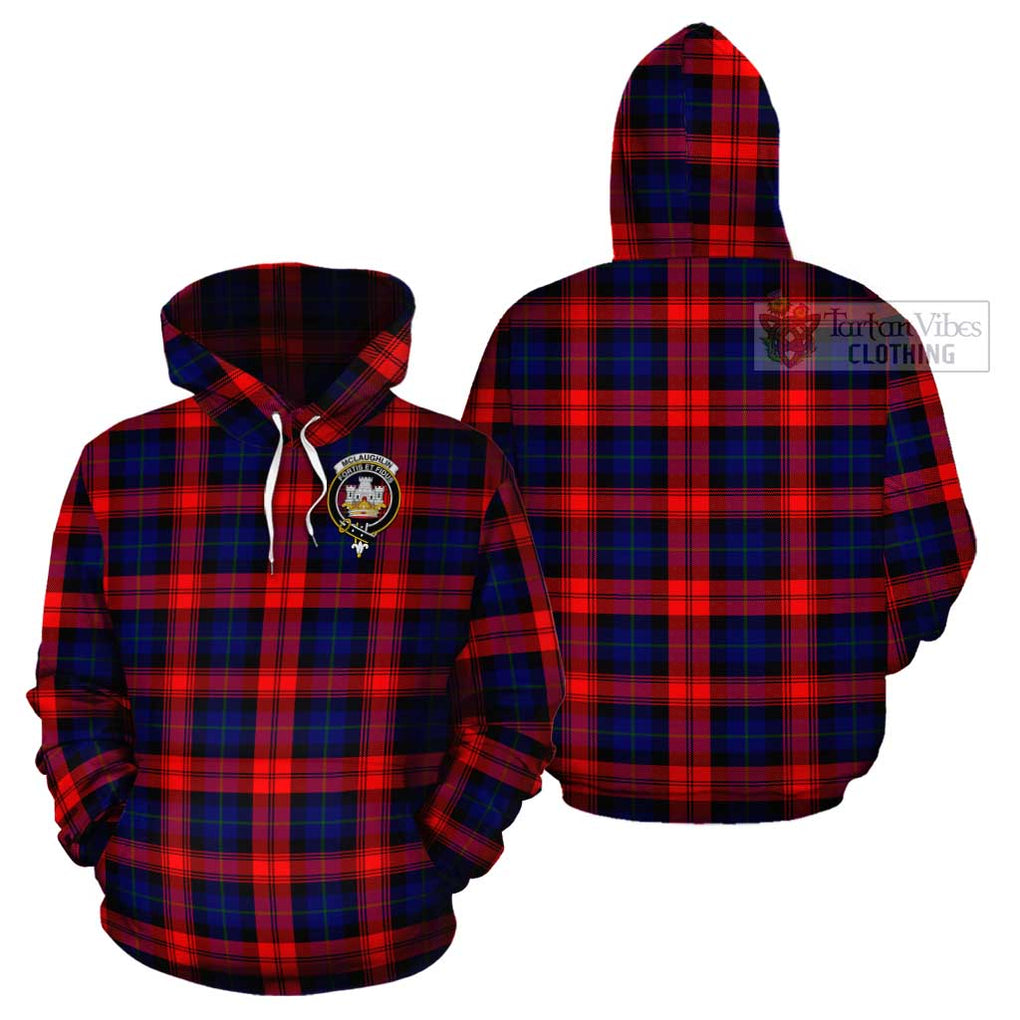 McLaughlin Tartan Cotton Hoodie with Family Crest Pullover Hoodie - Tartan Vibes Clothing