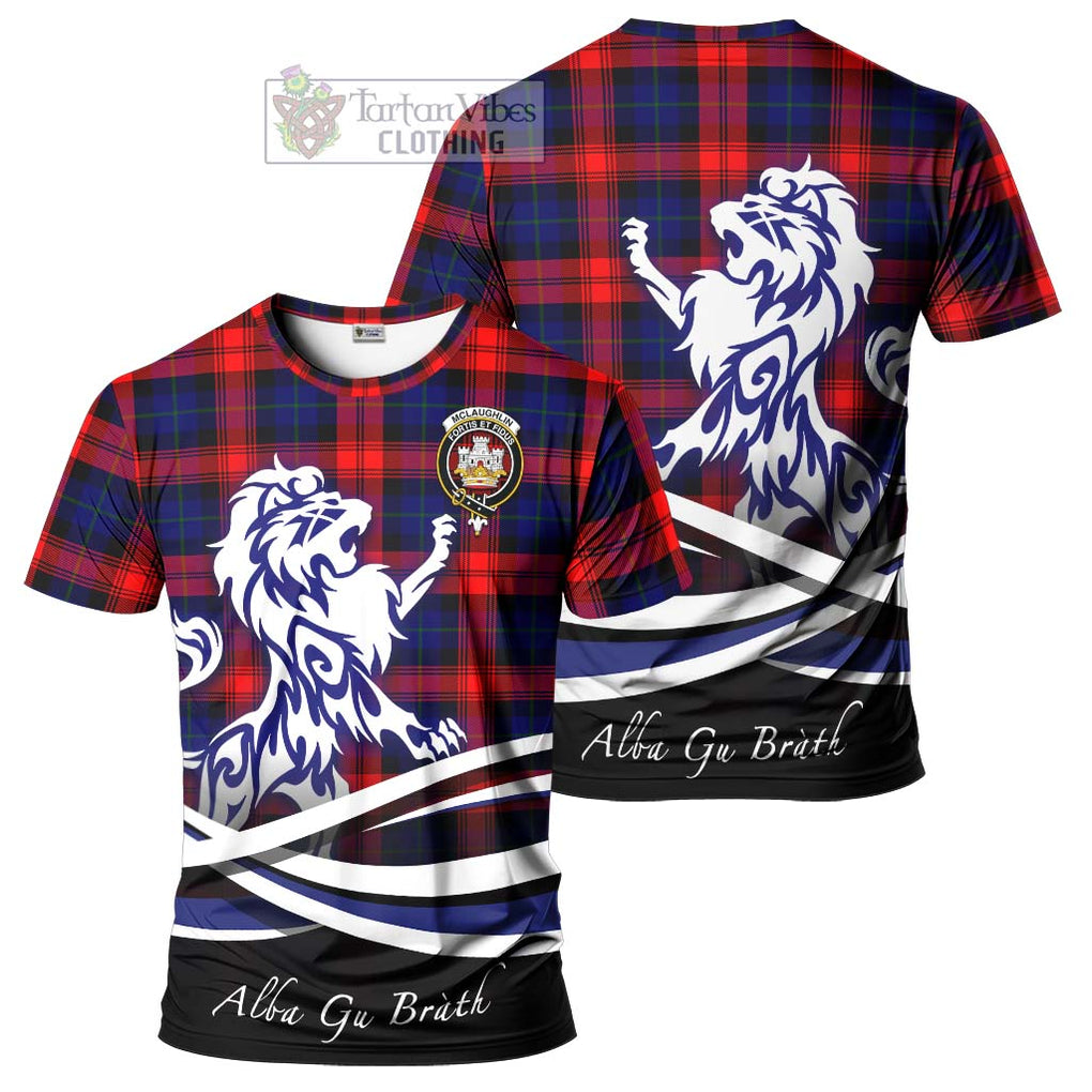 Tartan Vibes Clothing McLaughlin Tartan Cotton T-shirt with Alba Gu Brath Regal Lion Emblem