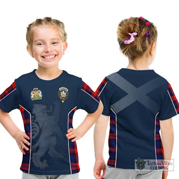 McLaughlin Tartan Kid T-Shirt with Family Crest and Lion Rampant Vibes Sport Style