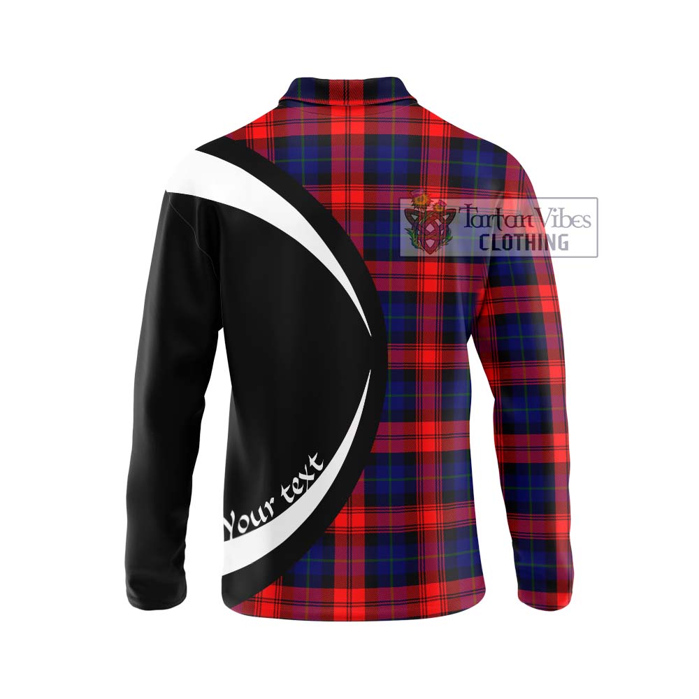 McLaughlin Tartan Long Sleeve Polo Shirt with Family Crest Circle Style - Tartan Vibes Clothing