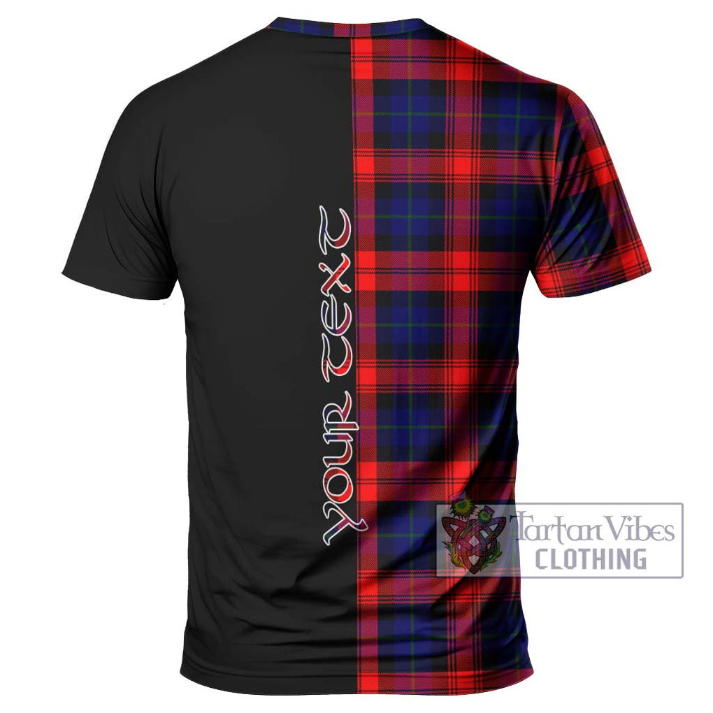 McLaughlin Tartan T-Shirt with Family Crest and Half Of Me Style - Tartanvibesclothing Shop