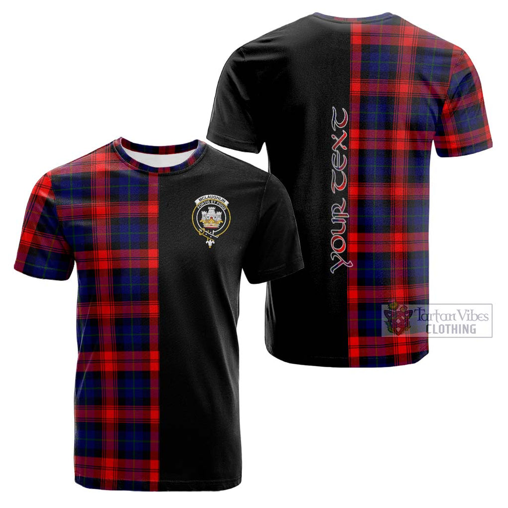 Tartan Vibes Clothing McLaughlin Tartan Cotton T-shirt with Family Crest and Half Of Me Style