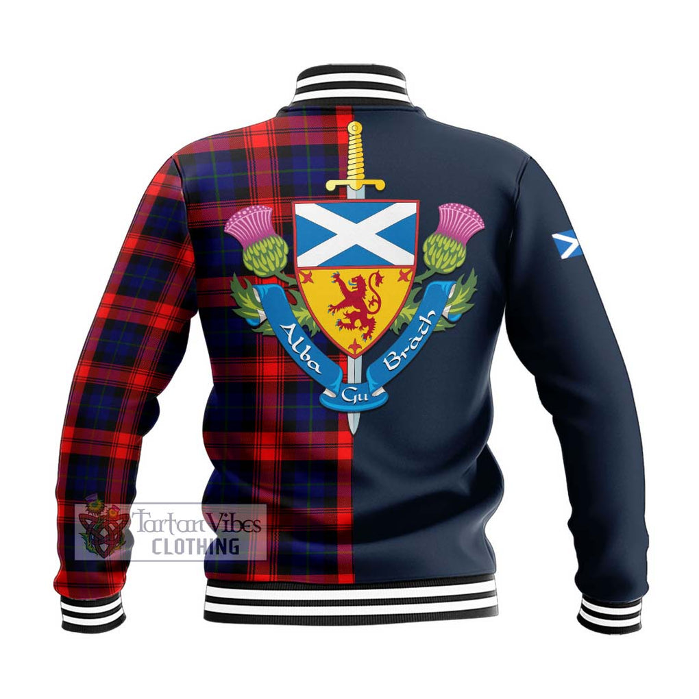 Tartan Vibes Clothing McLaughlin Tartan Baseball Jacket with Scottish Lion Royal Arm Half Style