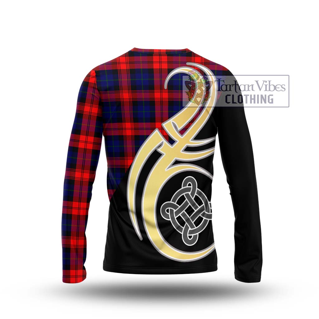 McLaughlin Tartan Long Sleeve T-Shirt with Family Crest and Celtic Symbol Style - Tartan Vibes Clothing