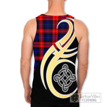 McLaughlin Tartan Men's Tank Top with Family Crest and Celtic Symbol Style