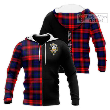 McLaughlin Tartan Knitted Hoodie with Family Crest and Half Of Me Style