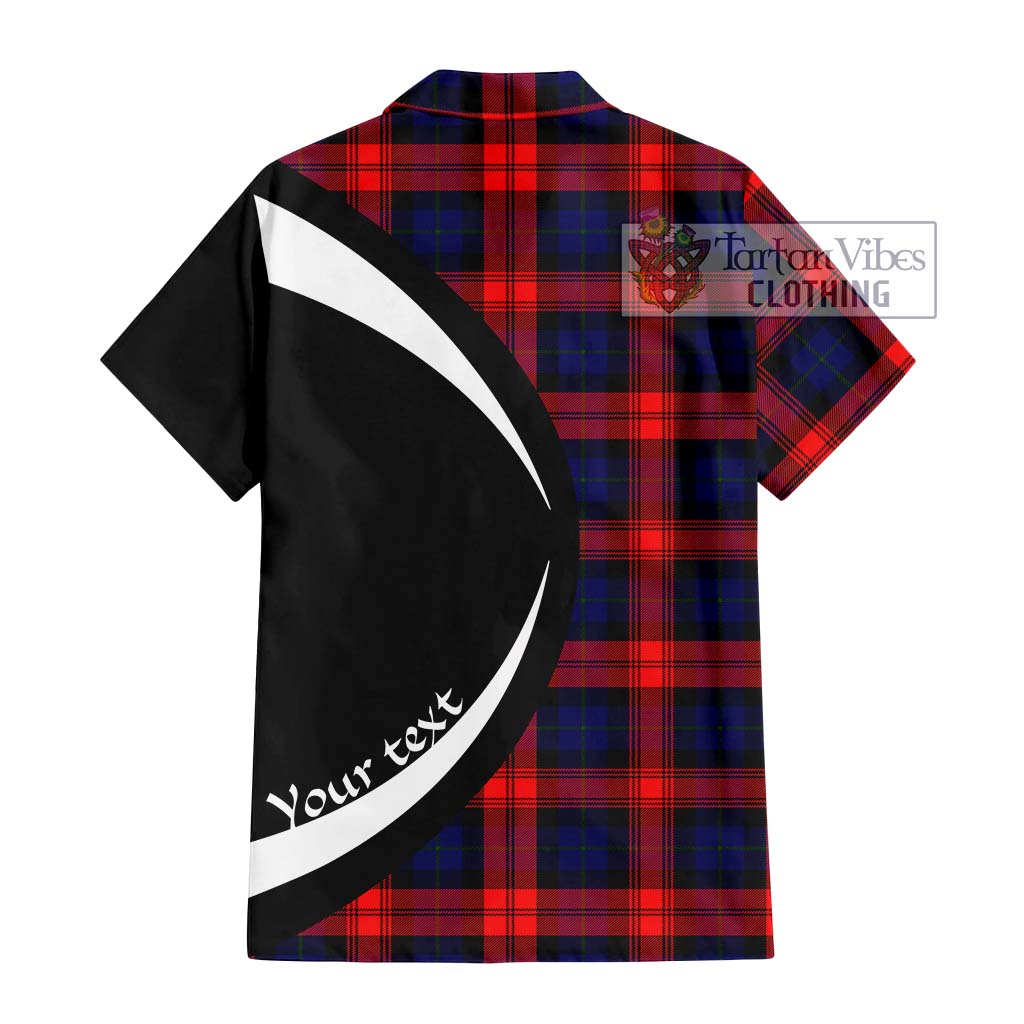 McLaughlin Tartan Short Sleeve Button Up with Family Crest Circle Style - Tartan Vibes Clothing