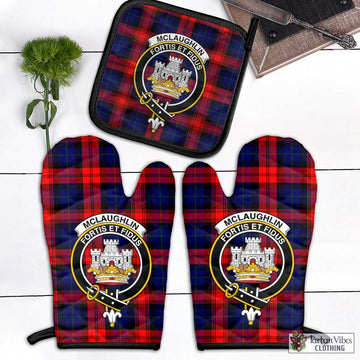 McLaughlin Tartan Combo Oven Mitt & Pot-Holder with Family Crest Black - Tartan Vibes Clothing