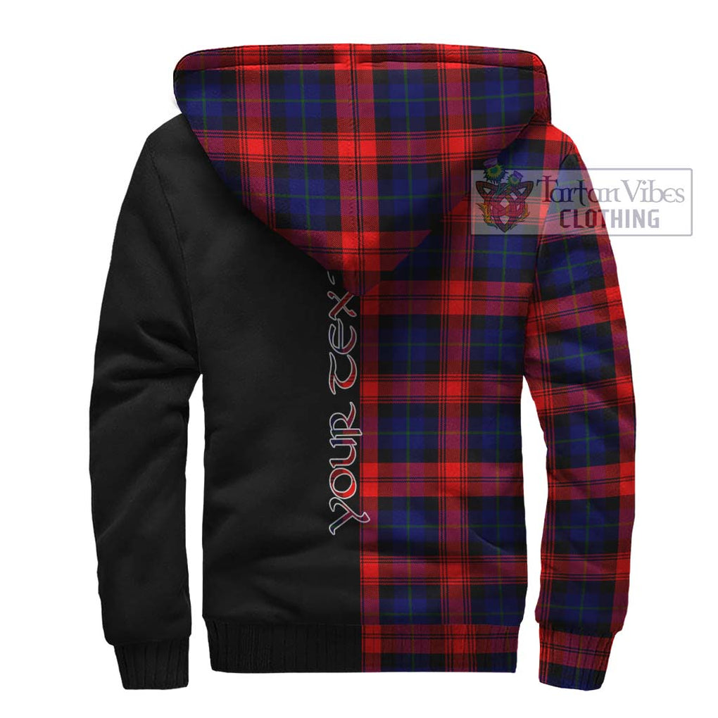 McLaughlin Tartan Sherpa Hoodie with Family Crest and Half Of Me Style - Tartanvibesclothing Shop