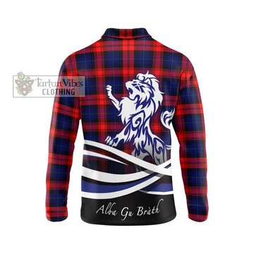 McLaughlin Tartan Long Sleeve Polo Shirt with Alba Gu Brath Regal Lion Emblem