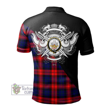 McLaughlin Tartan Polo Shirt with Family Crest and Military Logo Style