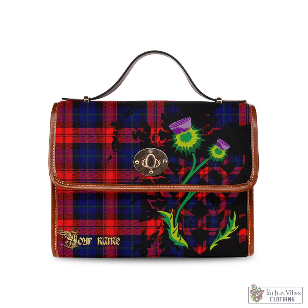 Tartan Vibes Clothing McLaughlin Tartan Waterproof Canvas Bag with Scotland Map and Thistle Celtic Accents