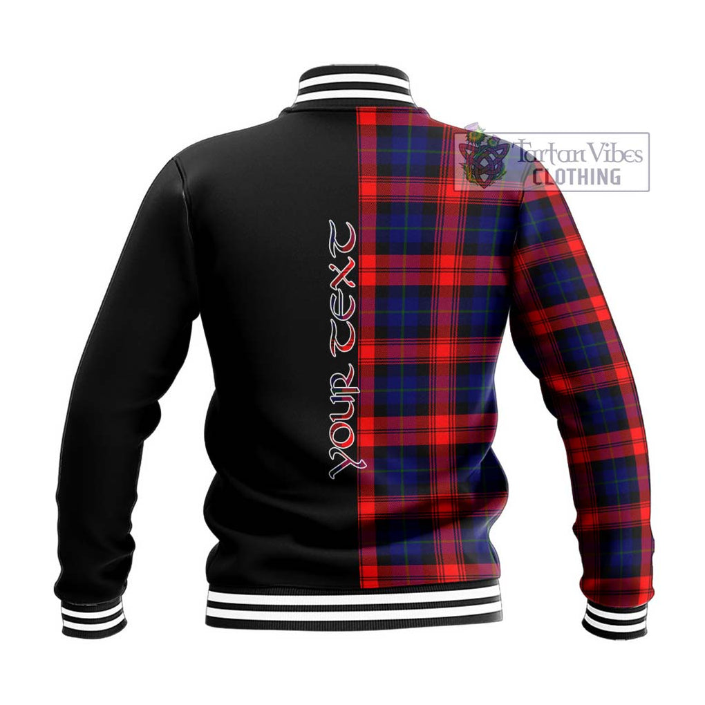 McLaughlin Tartan Baseball Jacket with Family Crest and Half Of Me Style - Tartanvibesclothing Shop