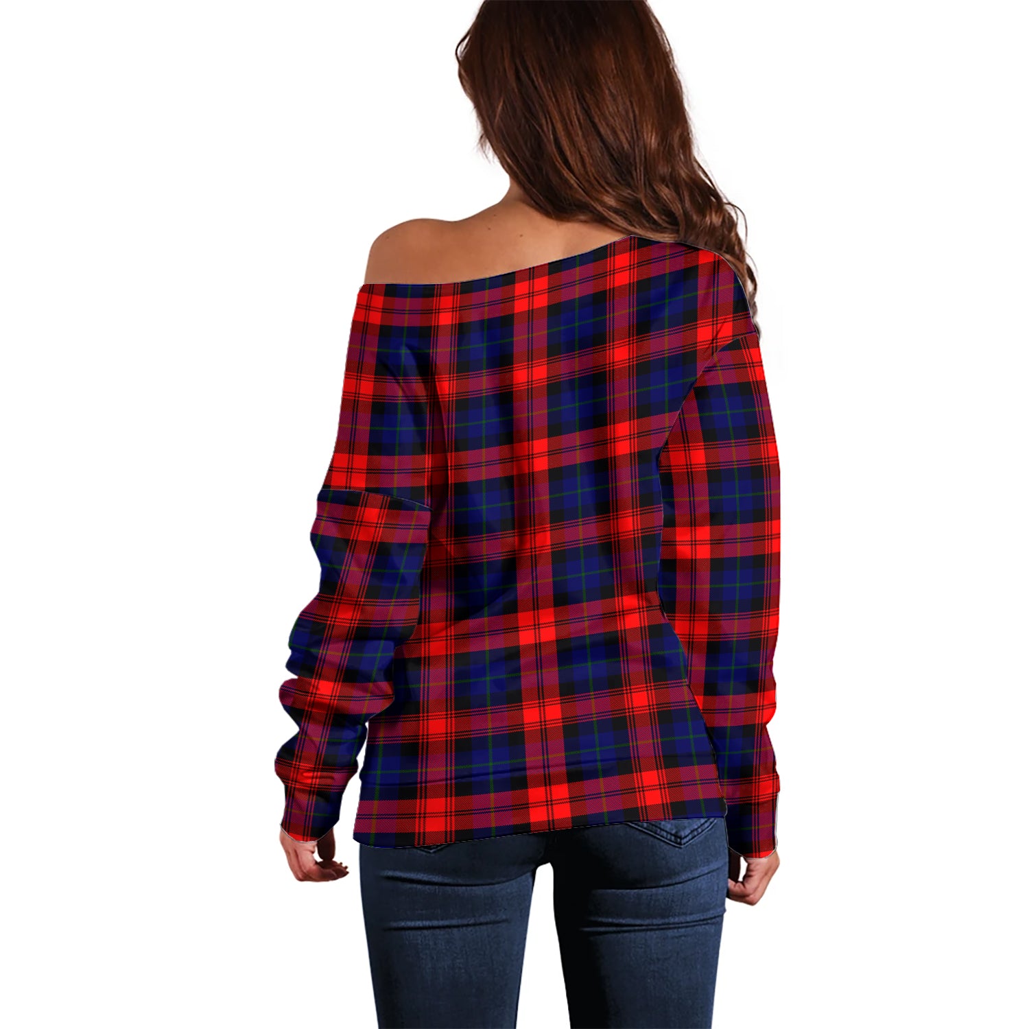 McLaughlin Tartan Off Shoulder Women Sweater - Tartanvibesclothing