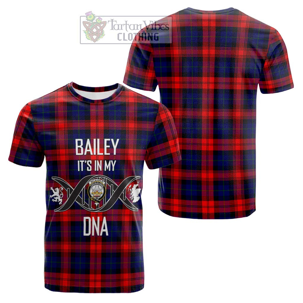 Tartan Vibes Clothing McLaughlin Tartan Cotton T-shirt with Family Crest DNA In Me Style