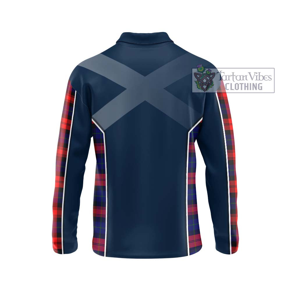 McLaughlin Tartan Long Sleeve Polo Shirt with Family Crest and Lion Rampant Vibes Sport Style - Tartan Vibes Clothing