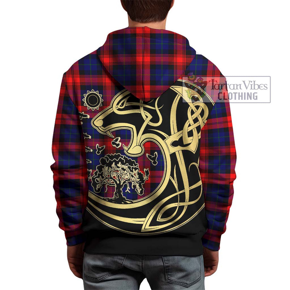 McLaughlin Tartan Hoodie with Family Crest Celtic Wolf Style - Tartan Vibes Clothing