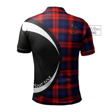 McLaughlin Tartan Men's Polo Shirt with Family Crest Circle Style